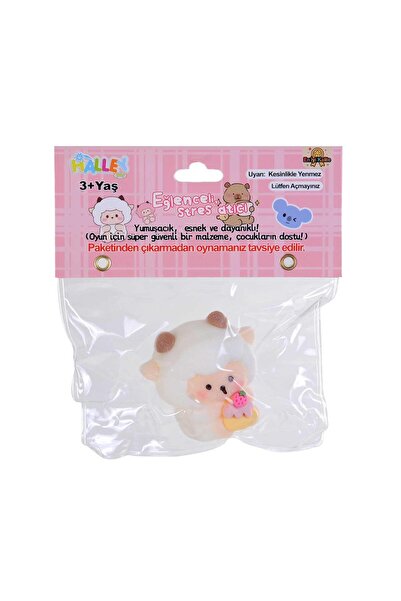 hak-iş oyuncak لعبة سكويشي على شكل خروف لطيف - لعبة مخففة للتوتر ذات ملمس ناعم باللون الأبيض