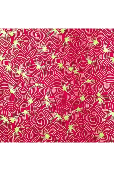 REX Gift wrapping paper, red color, spiral with gold stars, 200x70 cm