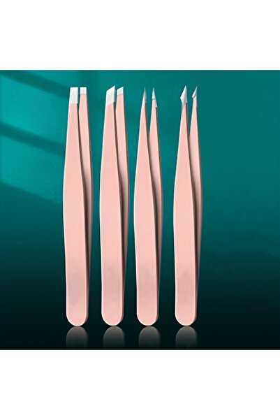Choice Rose Gold Ouriner Eyebrow Tweezers Set 4 Pcs Stainless Steel Eyebrow F...