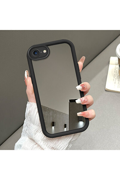 ucuc iPhone 7/8/SE 2020 2022 Uyumlu Düşmeye Dayanıklı Siyah Silikon Kılıf Ayn...