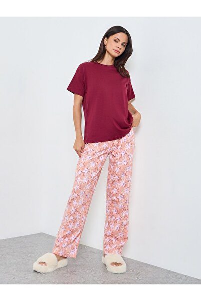 Styli تيشيرت قطني سادة وطقم بيجاما بنقشة نجوم