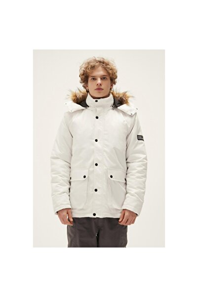 Bad Bear Rock Rabbit Erkek Beyaz Kapüşonlu Mont