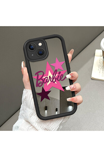 ucuc iPhone 15 Plus Uyumlu Düşmeye Dayanıklı Siyah Silikon Kılıf Ayna Yüzlü B...