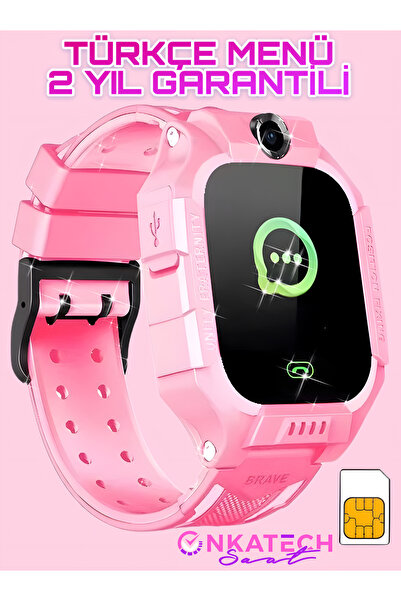 Saatistan Çocuklar İçin Pembe Akıllı Saat, Sim Kartlı, Ortam Dinleme Özelliği