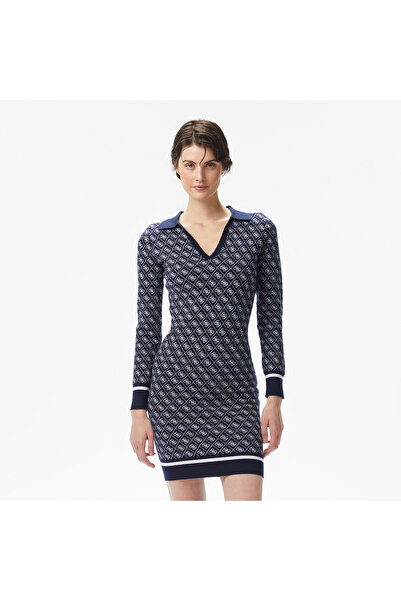 Guess Aubrey Yün Karışımlı Kadın Lacivert Elbise