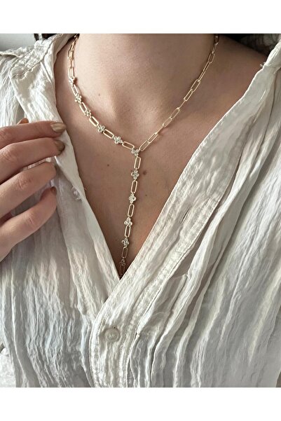 Charmist 14K Çelik Üzeri Altın Kaplama Özel Seri y Kolye