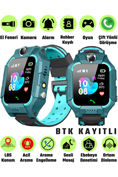 Saatistan Çocuklar İçin Akıllı Kamera ve GPS Takipli Saat, Sım Kartlı, Ortam ...