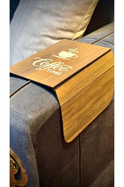 LAZORİAE Ahşap Koltuk Yan Tepsisi (40*20)– Esnek Koltuk Yanı Kahve Tutucu - M...