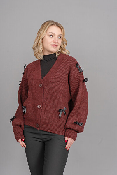MissVina Esta Fiyonk Detailed Knitwear Wool Coat Cardigan 25507
