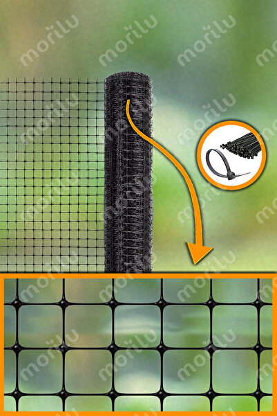 Morilu SİYAH Plastik Kuş Filesi - 2.5 cm Göz Aralıklı Kuş PERDESİ - Ekstrude ...