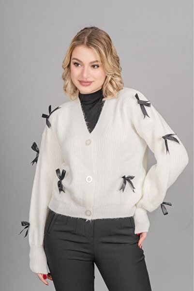 MissVina Esta Fiyonk Detailed Knitwear Wool Coat Cardigan 25507