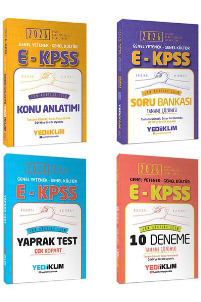Yediiklim Yayınları 2026 EKPSS GK-GY Tüm Dersler Konu-Soru-Deneme ve Yaprak T...