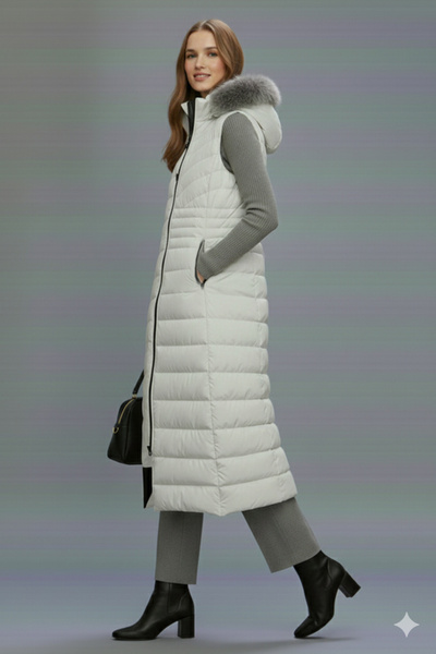 benguen Long Inflatable Vest K9184 Stone Color