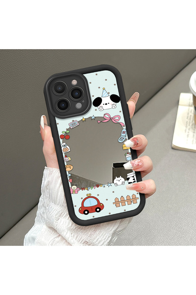 ucuc حافظة سيليكون سوداء مقاومة للسقوط متوافقة مع آيفون 16 برو ماكس مع وجه مر...