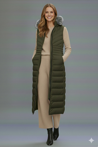 benguen Long Inflatable Vest K9184 Khaki