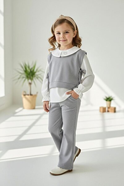 Minigimin Cicileri Set de 3 piese pentru fetiță cu model de inimă și piatră d...