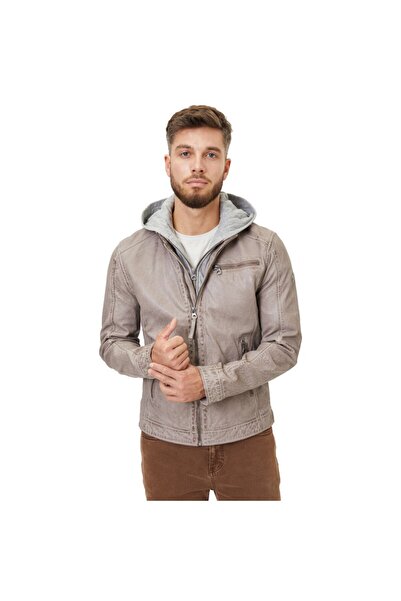 mauritius Geaca de Piele Barbati Gipsy Gri GMBaxder