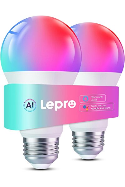 LEPRO مصباح ذكي بتقنية الذكاء الاصطناعي B2، قاعدة E27، 1100 لومن، 10 واط (بديل لمصباح 75 واط)، مزامنة الموسيقى عبر البلوتوث والواي فاي