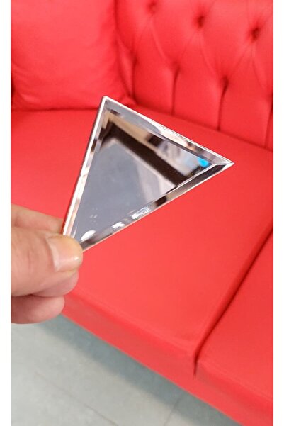 ea-br6 20 ADET ÜÇGEN PUDRA RENK BİZOTELİ YAPIŞKANLI GERÇEK AYNA 7.5 CM