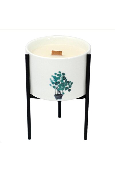 AW Gifts Lumanare Botanica De Soia Medie Cu Fitil De Lemn + Suport GRATUIT