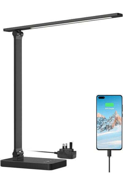 LEPRO مصباح مكتبي LED مزود بمنفذ شحن USB