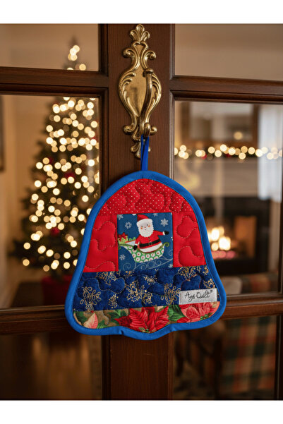 Ays Quilt زينة باب ديكورية على شكل جرس لعيد الميلاد