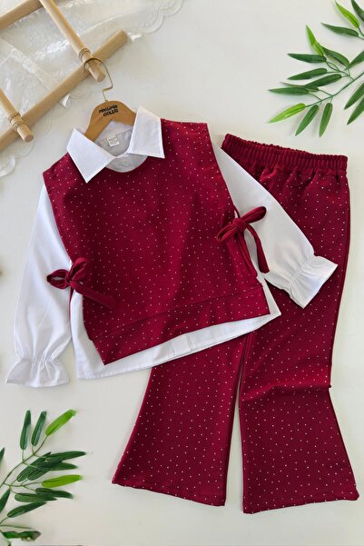 Minigimin Cicileri Miniğimin Cicileri Риза с каменни детайли 3-компонентен ко...