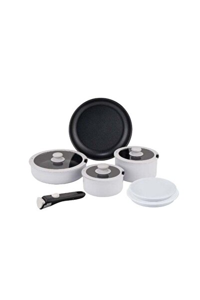East from Noon 10-Piece Non-Stick Aluminum Cookware Set with Removable Handle