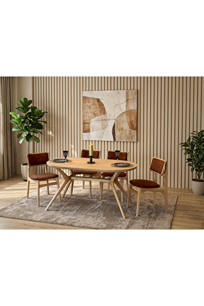 A2 Decor MARTHA 150x85 SABİT MASA MUTFAK VE YEMEK MASA TAKIMI- 4 SANDALYE