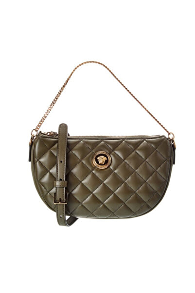 Versace LA MEDUSA ΔΕΡΜΑΤΙΝΗ ΚΑΠΙΤΟΝΕ ΤΣΑΝΤΑ ΩΜΟΥ ΠΡΑΣΙΝΗ