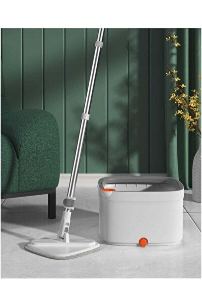 Arabest طقم ممسحة دوارة ودلو، رأس للاستخدام الرطب والجاف مع 3 وسادات قابلة للغسل وإعادة الاستخدام