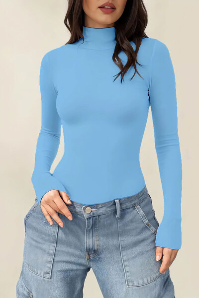 LoremLavida Herringbone Collar 100% Cotton Long Sleeve Bady