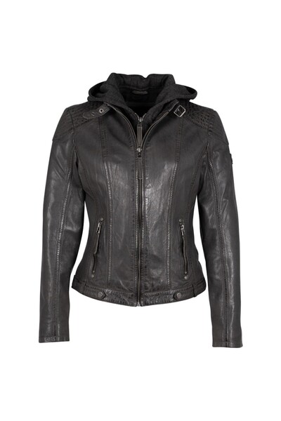 mauritius Women's Anthracite Leather Jacket Cacey