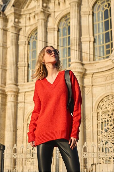 sumoda Yumoş Ip Oversized Women's Sweater Wide Neckline