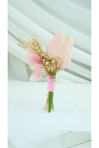 Buketlife Pink Tulip Groom Boutonniere