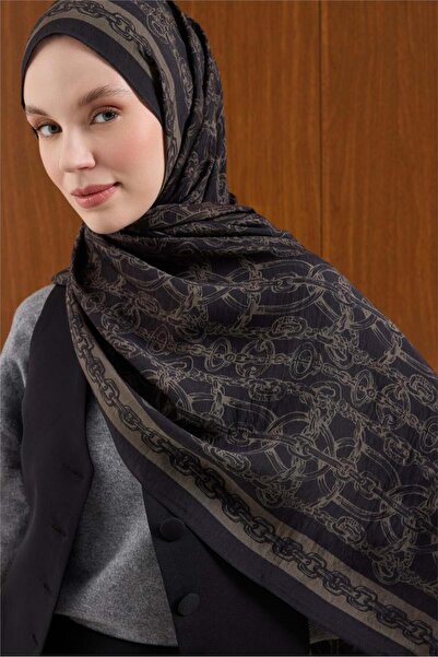 Silk Home Viscose Mayda Shawl Green Gray Chain Patterned Tok Posture Correcti...