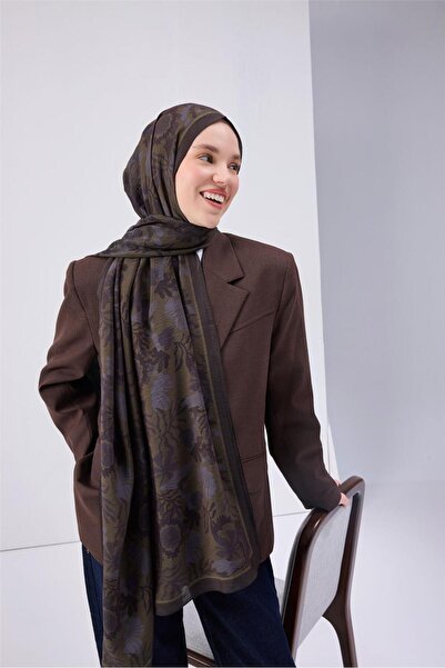 Silk Home Şal Mayda din amestec de viscoză, cu model kaki-indigo, în formă de...