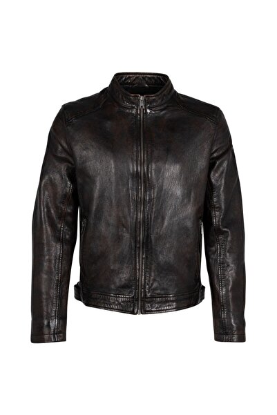 mauritius Geaca de Piele Barbati Maro Antic MMAdelmo