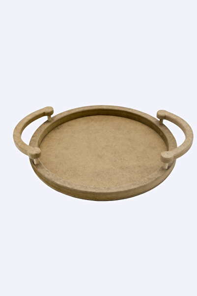 na neşeli ahşap Tps15 Wooden Paintable Round Presentation Tray with Handles Raw Wood Hobby Painting Set Decorative Use!