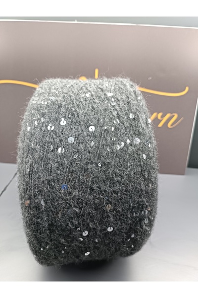 Pİ Yarn خيط محبوك يدويًا من نوع موهير 300 جرام، رمادي غامق