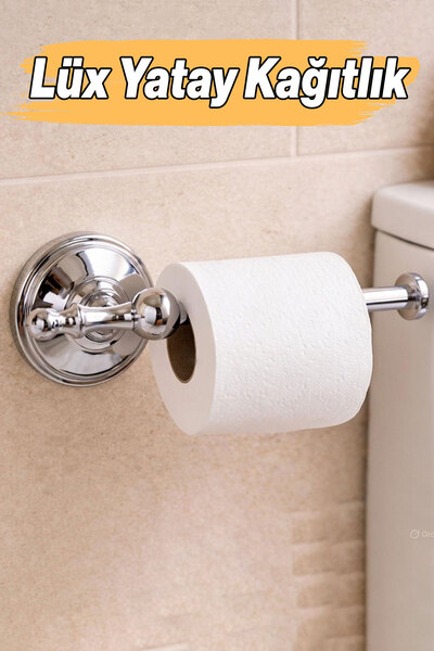 Badem10 Сучасний горизонтальний хромований тримач для туалетного паперу, наст...