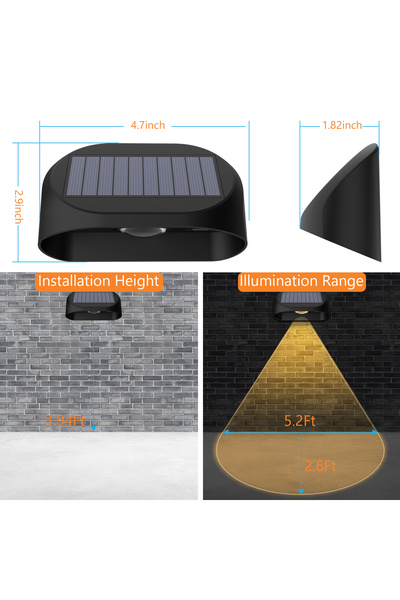 TrendyLux Set 4 x Lampa Solara RGBW pentru Gard si Perete – Iluminat Decorati...