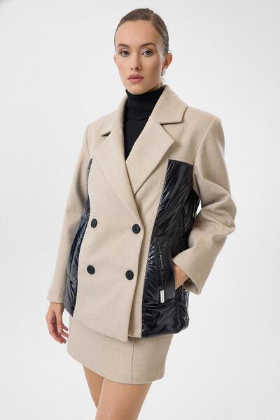 TIFFANY&TOMATO Kapitone Detaylı Kaşe Ceket