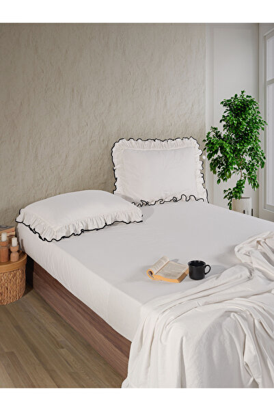 Naturel Collection Σετ ελαστικών σεντονιών με βολάν, διπλό, 100% βαμβάκι