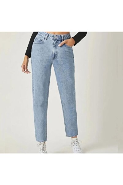 JAXEN بنطلون جينز NS-24800 زيرو ماكس عالي الخصر باللون الأزرق، جينز قطني مرن