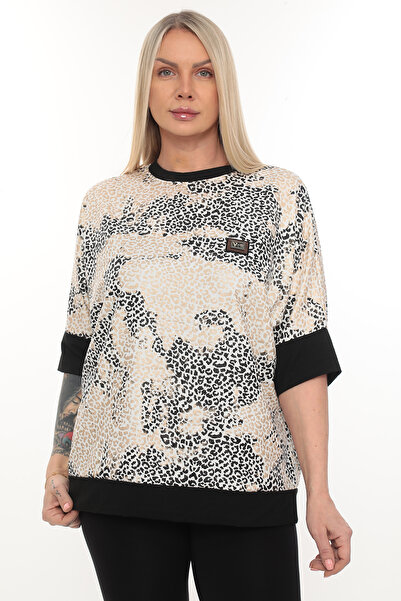 QRUVAZE Crew Neck Patterned Viscose
