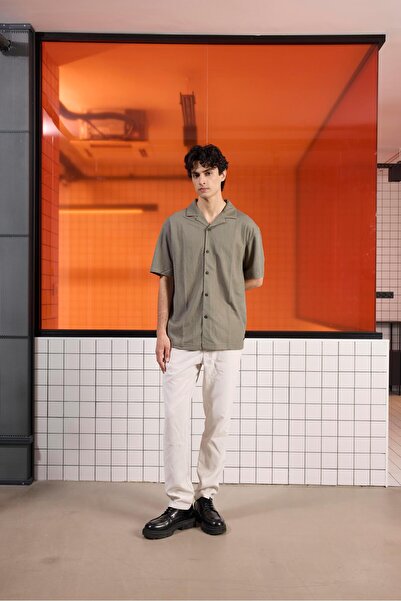 GMG FIRENZE Ανδρικό πουκάμισο από βισκόζη με γιακά Apaj