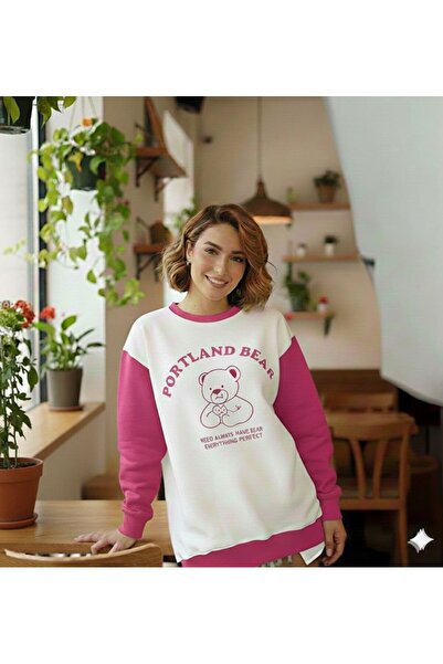 BW Bravely Wear سترة بورتلاند بير مطبوع النسائية ذات الأكمام الراجلان