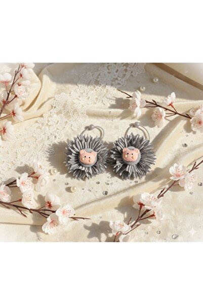 Shiklik Set de 2 catarame din cauciuc cu flori și ursuleț de pluș pentru fete