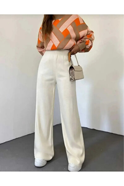 Rawanda Women's winter, comfortable fit, wide-leg comfort-waist knitted trousers